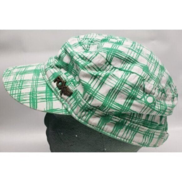 Fox Racing Strapback Green Tartan Plaid Painter Newsboy Trucker Hat - Picture 3 of 13